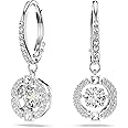 SWAROVSKI Sparkling Dance Necklace and Earrings Jewelry Collection, Rhodium Finish, Blue Crystals, Clear Crystals