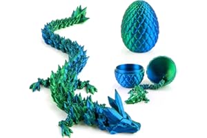 Jemmytu 3D-Gedrucktes Drachenei, Geheimnisvolles Kristall-Drachenei, Fidget-Spielzeug, Überraschung, Ostereier, Mythische Dracheneier (Lasergrün)