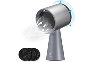 Hotte de table AIRTHEREAL RH180 avec 3 vitesses, grand bac à huile, filtre à charbon en aluminium amovible, hotte portable et silencieuse, couleur argentée