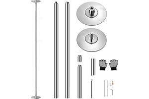 SereneLife Barre de Pole Dance Professionnelle Rotative – Portable, Amovible et Réglable, Adaptée à l’Entraînement, à la Danse et à l’Exercice – Barre de Danse