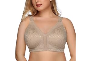 DotVol Soutien-Gorge Femme minimiseurs Dentelle Bra Comfortable sans Armature Couverture complète Grande Taille