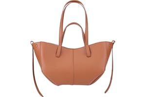 TIAASTAP Mała torebka skórzana, damska torba na zakupy, elegancka torba na ramię, torba na ramię, torba z uchwytem, torba na zakupy, podróże, brązowy, S