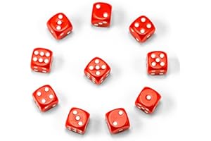 Waldfelsen®, dadi da gioco di alta qualità, 16 mm, in 15 colori (10 pezzi, rosso)