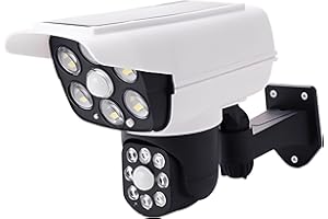 TirEurt Dummy CCTV Camera Solar Dummy Security Camera with Remote Control Fake Waterproof Outdoor Indoor Simulation Monitor Flashing Red LED Light Beware of Thieves