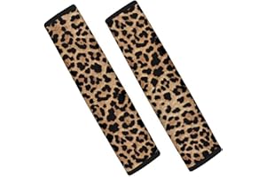 Dolyues Animal Leopard Print Car Seat Belt Cover Seatbelt Pads for Women Adults, All Season Universal Funny Shoulder Strap Padding for Vehicle, SUV, Full Set of 2, Tote Bags Scratchproof
