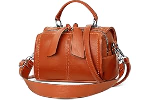 DEEVORCA Moda Mujer Bolso de Mano Ligero Bolso Bandolera con Manija Superior para Viajes Compras Trabajar Casuale Diario Vacaciones Bolso de Señoras Suave PU Cuero Bolsa Mensajero Naranja