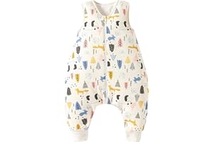 Duomiaomiao Schlafsack Baby Winter 2.5tog,100% Baumwolle,Winterschlafsack Baby mit Doppelreißverschluss, schweißableitend und atmungsaktiv