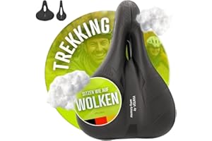 VELMIA Bike Seat with Ergonomic 3-Zone Concept & Memory Foam, Comfortable Bike Saddle for Men & Women, Cushion for Trekking Bike, Mountain Bike and City Bikes.