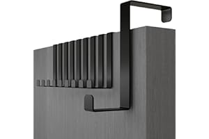 Menz Perchero puerta, juego de 10 – Percheros puerta negros universales 3,6 cm + 4,1 cm – Colgador entrada robusto, percha entrada