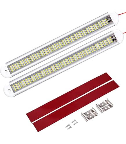 4 Barres Lumineuses LED Intérieures 12V | 120 LEDs, 1500 Lumens | Pour Camping-car, Fourgon, Remorque, Bateau | Installation Facile Avec Ruban Adhésif Ou Vis