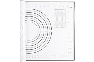 Miorkly Tapis Silicone Patisserie 60 X 40 Cm,Tapis Cuisson Silicone AntidéRapant, Cuisson Tapis PâTisserie Convient à La Fabrication De Macarons, De Fudge, De PâTe, De Pizza(Noir + Trois Grattoirs)