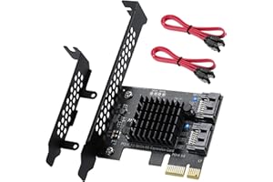 ACTIMED PCI-E X1 to SATA 3.0 Controller Card, 2-Port SATA III 6Gbps Expansion Cards, Supports PCI-Express (1X 4X 8X 16X) Slot, Support SSD and HDD, for Windows10/7/8/XP/Vista/linux