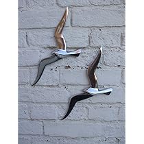 LS-LebenStil Wand-Deko Möwe 46cm - Silberne Alu-Dekoration Maritim