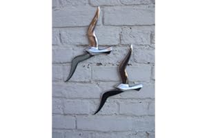 Deko-Impression Wunderschönes Wandobjekt, Wanddeko, 2 Möwen, Aluminium, poliert, 36 cm