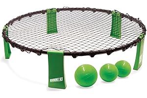 Schildkröt-Funsports Roundnet, komplettes Set den sofortigen Start, INKL. 3 Bälle, Ballpumpe Tragetasche, ultimativer Spaßfaktor für Jung und Alt, 970980, Unisex -Adulto, Nero-Verde, Taglia Unica