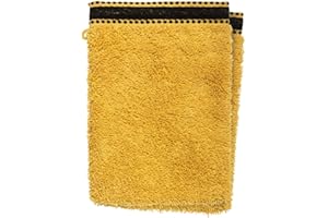 ATMOSPHERA CREATEUR D'INTERIEUR Lot de 2 Gants de Toilette Joia - Coton 550 GR/m² - Jaune Moutarde 15x21 cm - Atmosphera créateur d'intérieur
