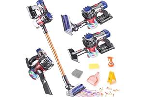 LumenVela Spielzeug Staubsauger für Kinder, 3-in-1 Staubsauger Spielzeug Set, Realistischer Kinderstaubsauger mit Echter Saugfunktion für Montessori Haushaltsspielzeug Kinder 3 4 5 6 Jahren