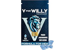 V for Willy – Pills for Men UK – Blue 10 Stamina & Energy Tablets for Men – Fast-Acting Tribulus Terrestris Herbal Supplements for Enhanced Performance & Stamina – Korean Ginseng – Supplement for Men