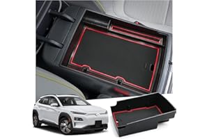 Ruiya Compatible with Hyundai Kona Electric 2020 2021 2022 Centre Console Storage Box, Kona EV Armrest Organiser Tray Centre Armrest Car Storage Box Centre Armrest Glove Box Kona EV Accessories