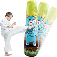 LEOHOME Aufblasbarer Boxsack für Kinder, 150cm Standboxsäcke Bounce Back Monster Boxspielzeug zum Üben von Karate…