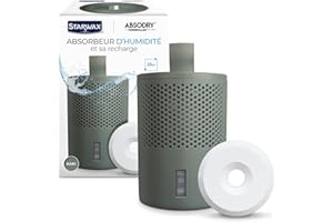 STARWAX - Absorbeur d'Humidité et Tablette Absorbante 500g - Absorbe l'Humidité et Evite les Moisissures - Kaki -Anti Odeur - Sans Bruit - 1 Tablette Traite 25m² durant 3 mois