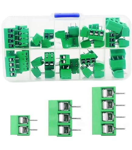 110 Morsettiere PCB 2 Pin Passo 5mm - Per Arduino, Prototipazione, Colore Blu, Filo 14-26 AWG - Foto 9
