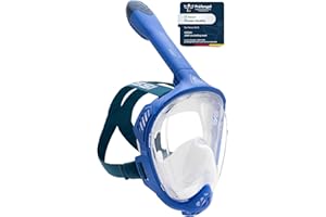 CRESSI Java Full Face Mask - Masque Intégral de Snorkeling, Lentille Anti Buée Ultra Claire, 100% Silicone, Tuba Sec avec Soupapes de Sécurité
