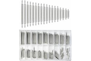 Funver Pasadores de Reloj, Kit de Reparación de Correas, Herramientas para Cambiar Correas, Kit de Réparation pour Bracelet de Montre Acier Inoxydable, 144 Pasadores (8 Mm - 25 Mm)