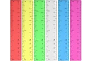 ‎SUOFUOLEF Suofuolef 6 Stück 15 cm/6 Zoll Kunststoff Lineal, Bunt Transparent Lineal mit Zentimetern und Zoll für Schule, Büro, Zuhause