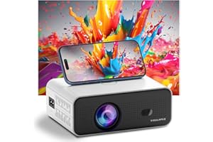 [App Intégrée] Mini Projecteur avec Android 11, VISULAPEX V12pro Blanc Videoprojecteur 4K Supporté, 12000L WiFi 6 Bluetooth 5.2 Retroprojecteur Portable Compatible avec iOS/Android/PC/PS5/TV Stick