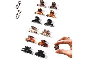 CROMPI Pince Cheveux Femme, 12 Mini Pinces Crabe, Accessoire Cheveux Antidérapante À Double Dents Et Couleur Différent. Accessoires De Coiffeur, Accessoire Fille Et Femme En Forme De Papillon