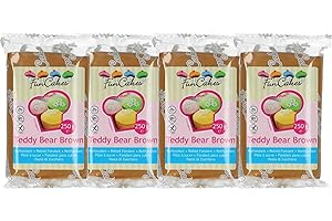 ‎FUNCAKES FunCakes Fondant Teddy Bear Brown 4er Pack (4 x 250 g)