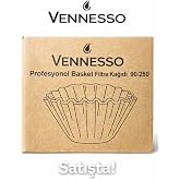 Vennesso Profesyonel Basket Filtre Kağıdı 90/250, Beyazlatılmamış Virgin Pulp, Doğal Kahverengi, Filtre Kahve Makineleri i&ccedil;in
