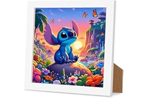 SOMHORN 5D Diamond Painting Set für Kinder mit Holzrahmen, kleine Cartoon Tier Diamond Painting Art, Vollständige Diamond Art Malerei für Anfänger, Kinder Gift Home Wall Decor(7x7inch)