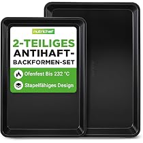 Backblech-Set Aus Edelstahl – 4-teilig, Spülmaschinenfest, Mit Antihaftbeschichtung, Für Ofen Und Küche