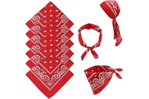Makone Bandana Schwarz Tuch Kopftuch Herren Passkey, 6pc Ttrachtentuch Damen Stofftaschentücher Herren - Erwachsene Unisex Halswärmer - Weihnachten Karneval Kostüm Zubehör