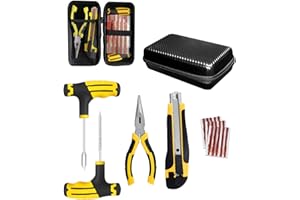 Thapncow Kit repara pinchazos coche,Valido para Todo Tipo de neumáticos,Kit Mechas para Pinchazos Neumáticos,para Coches, todoterrenos, Moto y más.