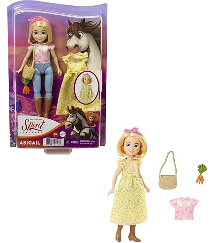 Spirit Lucky Doll  7 In  With Fashion Top, Treats, Brush & Spirit Horse 8 In Soft Mane Tail 3 Up