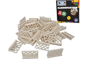 CMC imports 20 x Zaun Klemmbausteine vers. Farben zur Auswahl Bausteine 1x4x2 Noppen Zaunelemente Kompatibel Einzelteile (713 - Weiß)