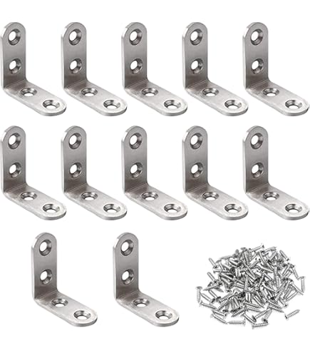 4 Pezzi Piastre Staffa Forata In Acciaio INOX - 245x19mm, Con 32 Viti, Per Riparazione Mobili, Mensole - Foto 2