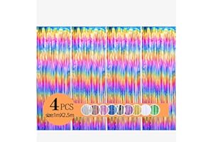 YIIKY Metallische Lametta Vorhänge/Folie Hintergrund Fringe Vorhänge für Geburtstag Party/Hochzeit, DIY Photo Booth Dekorationen, Tür Fenster Hintergrund Foto Requisiten für Festival(1x2.5m)