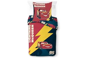 Jay Franco Kids Disney Cars – Supermjukt påslakanset i 100 % bomull med örngott, officiellt licensierade, flerfärgad, 2 st