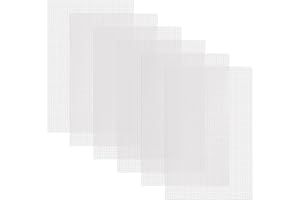 DOULEIN Fogli di Tela a Rete di Plastica，6 Pezzi Tela di Plastica da Ricamo Maglia Panno da Ricamo a Punto Croce Bianco Rete per Borse Uncinetto Fai-da-te Artigianato e Cucito