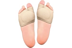 SATINIOR Mittelfußpolster, Mittelfußpolster, Vorderfußpolster mit Gel-Pads, halbe Socke zur Linderung von Mittelfußknochen, Fußschmerzen (2 Stück, beige)