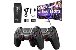 PZWR Forlarme M22 Retro Game Console –Support to with 30000+ Classic Games, 8K HD HDMI, Plug and Play Game Console, Upgrade Dual Wireless Controllers Gift for Teen and Partner Black