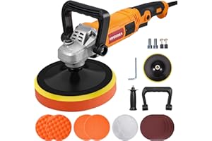 HYCHIKA BETTER TOOLS FOR BETTER LIFE HYCHIKA Lucidatrice Auto 1580W, Lucidatrice Ruotazione, Kit Lucidatura Auto, Controllo Variabile a 6 Velocità, Motore in Rame Puro, Lucidatrice con 180 mm Polierpad, Polisseuse