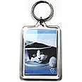 5 Large Blank Photo Keyrings 50 x 35 mm Insert 92033