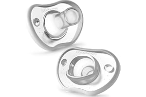 NANOBÉBÉ Nanobebe Baby Soothers 3+ Month - Orthodontic, Curves Comfortably with Face Contour, Award Winning for Breastfeeding Babies, 100% Silicone - BPA Free. Perfect Baby Gift 2pk, White