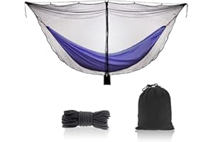 TOBWOLF Camping-Hängemattennetz, leichtes Outdoor-Moskitonetz, 360-Grad-Schutz-Polyesternetz mit doppelseitigem Reißverschluss, Seil und Aufbewahrungstasche (ohne Hängematte)