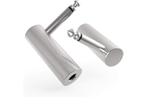 Ancable 2-pak Premium 1/4 cala adapter kabla do gitary kątowej, 6,35 mm 1/4 cala TS mono męski do żeńskiego Heavy Duty metalowe złącze do dolnej wtyczki/gitary w kształcie litery V / gitary z przodu
